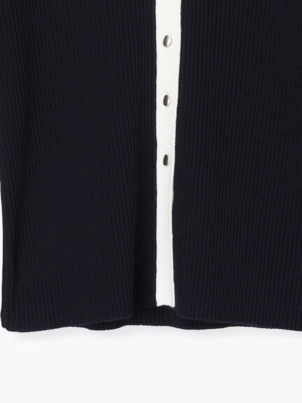 リブVネックカーディガン《2026 spring catalog item》（ホワイト/ブラック/レッド/ネイビー）｜Te chichi（テチチ）通販