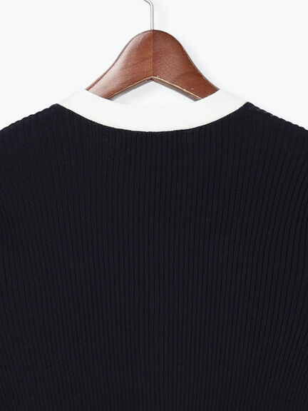 リブVネックカーディガン《2026 spring catalog item》（ホワイト/ブラック/レッド/ネイビー）｜Te chichi（テチチ）通販