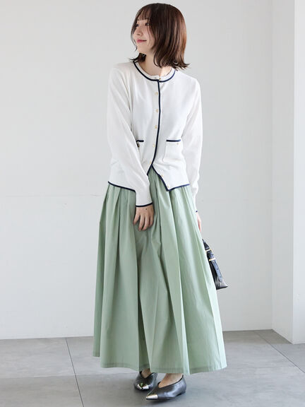 ポケット付きクルーネックカーディガン（オフホワイト/ピンク/グリーン/ネイビー）｜Te chichi（テチチ）通販