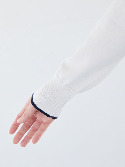 ポケット付きクルーネックカーディガン（オフホワイト/ピンク/グリーン/ネイビー）｜Te chichi（テチチ）通販