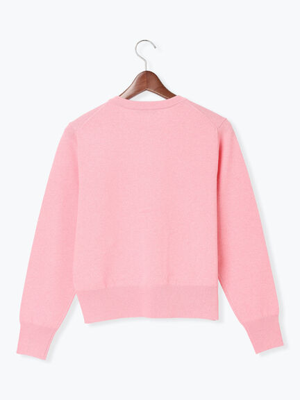 ポケット付きクルーネックカーディガン（オフホワイト/ピンク/グリーン/ネイビー）｜Te chichi（テチチ）通販