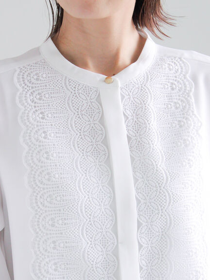 フロントレースブラウス（オフホワイト/グレー/ミント）｜Te chichi（テチチ）通販