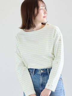 セール】 ショルダー釦ボーダーカットソー《2026 spring catalog item