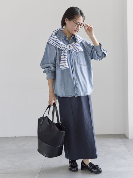 ショルダー釦ボーダーカットソー《2026 spring catalog item》（ピンク/ミント/ブルー/ネイビー）｜Te chichi（テチチ）通販