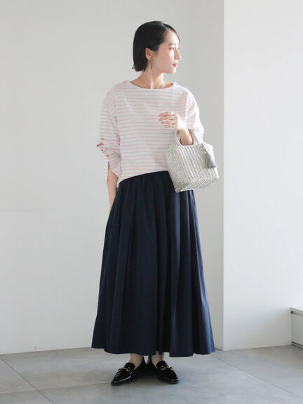 ショルダー釦ボーダーカットソー《2026 spring catalog item》（ピンク/ミント/ブルー/ネイビー）｜Te chichi（テチチ）通販