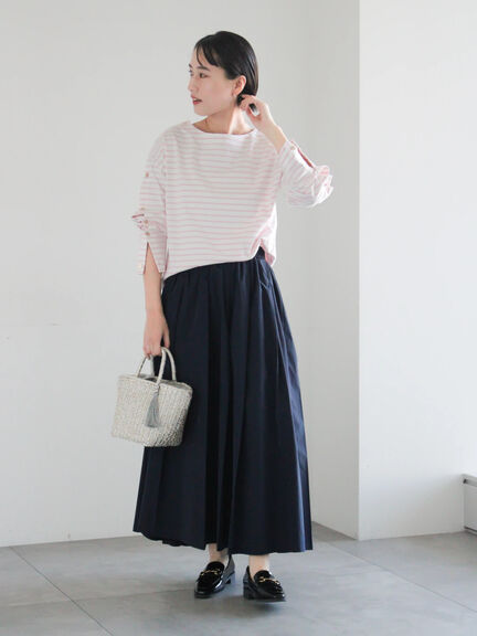 ショルダー釦ボーダーカットソー《2026 spring catalog item》（ピンク/ミント/ブルー/ネイビー）｜Te chichi（テチチ）通販