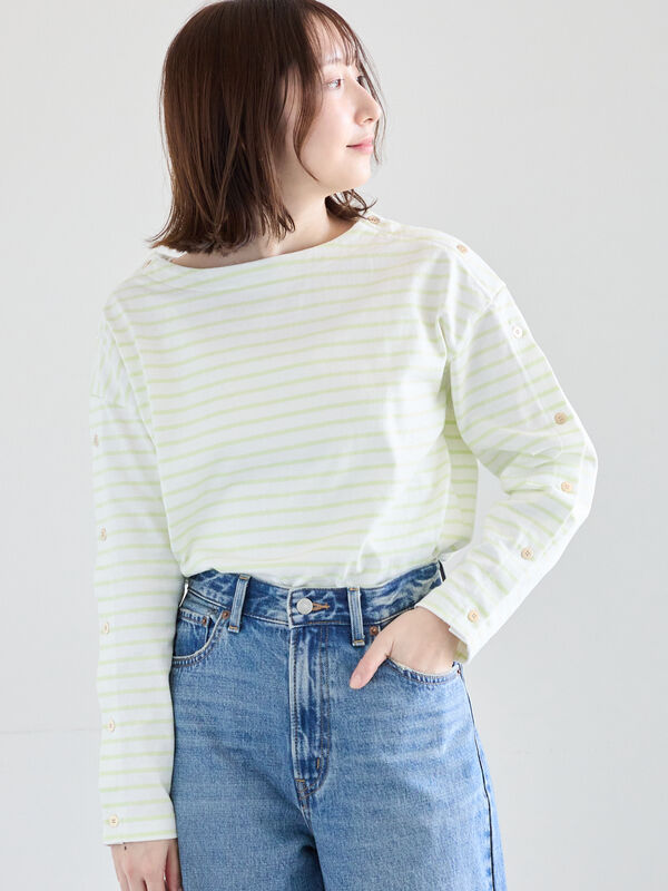 セール】 ショルダー釦ボーダーカットソー《2026 spring catalog item