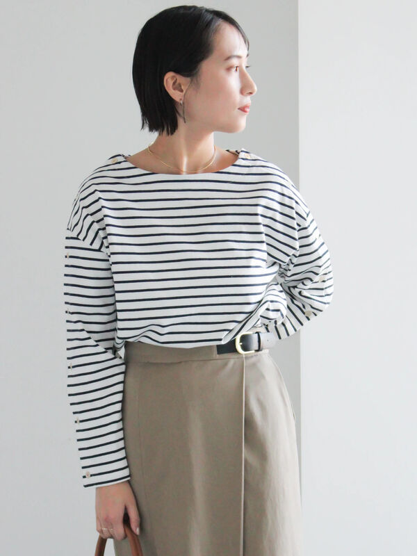 セール】 ショルダー釦ボーダーカットソー《2026 spring catalog item