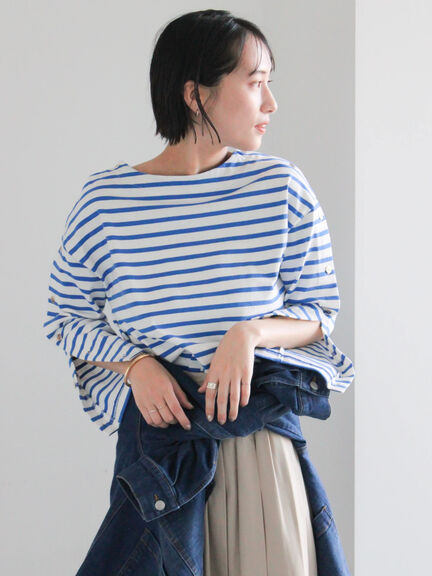 ショルダー釦ボーダーカットソー《2026 spring catalog item》（ピンク/ミント/ブルー/ネイビー）｜Te chichi（テチチ）通販