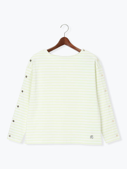 ショルダー釦ボーダーカットソー《2026 spring catalog item》（ピンク/ミント/ブルー/ネイビー）｜Te chichi（テチチ）通販