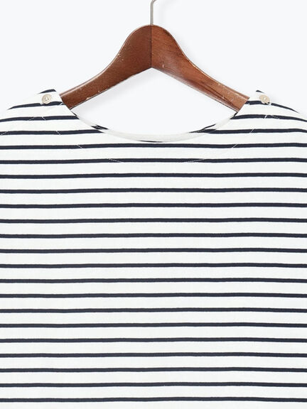 ショルダー釦ボーダーカットソー《2026 spring catalog item》（ピンク/ミント/ブルー/ネイビー）｜Te chichi（テチチ）通販