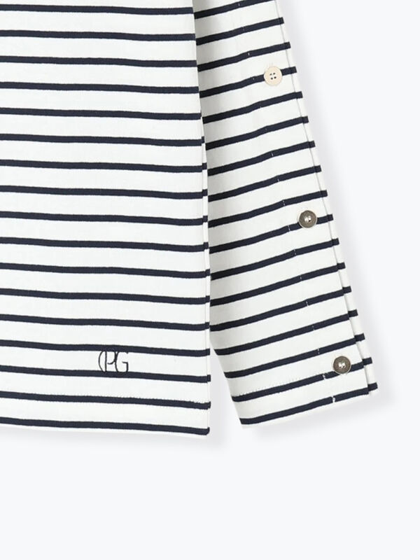 ショルダー釦ボーダーカットソー《2026 spring catalog item》（ピンク