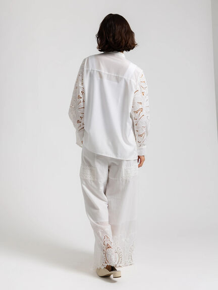 【Atelier ChouChou】スカラップヘムコットンイージーパンツ（オフホワイト）｜Te chichi（テチチ）通販