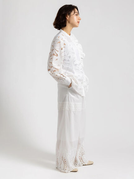 【Atelier ChouChou】スカラップヘムコットンイージーパンツ（オフホワイト）｜Te chichi（テチチ）通販