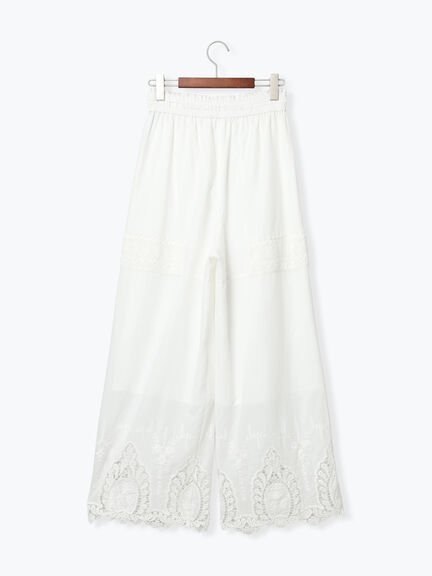 【Atelier ChouChou】スカラップヘムコットンイージーパンツ（オフホワイト）｜Te chichi（テチチ）通販