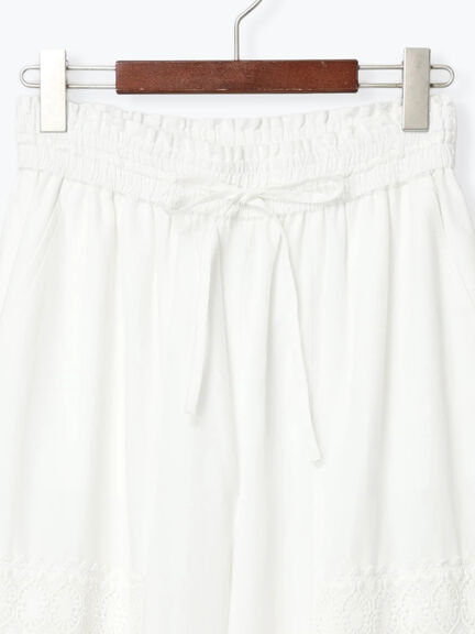 【Atelier ChouChou】スカラップヘムコットンイージーパンツ（オフホワイト）｜Te chichi（テチチ）通販