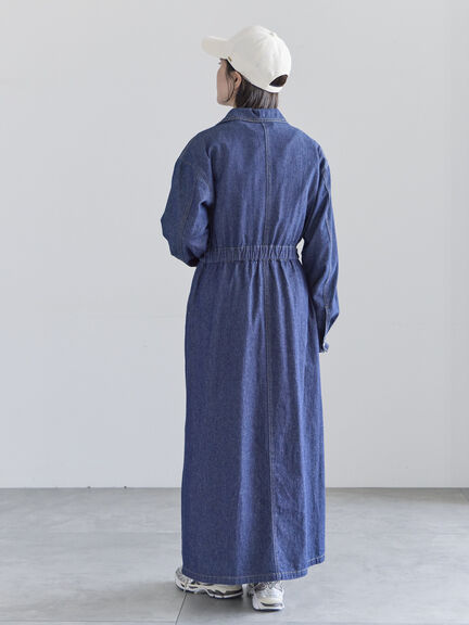 ウエストマークデニムシャツワンピース（ブルー/ネイビー）｜Te chichi（テチチ）通販