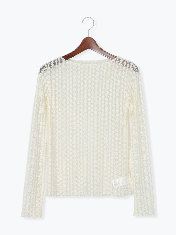 ストレッチレーストップス《2026 spring catalog item》（クリーム）｜Te chichi（テチチ）通販