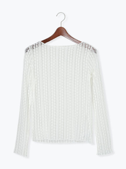 ストレッチレーストップス《2026 spring catalog item》（オフホワイト/サックスブルー/クリーム）｜Te chichi（テチチ）通販