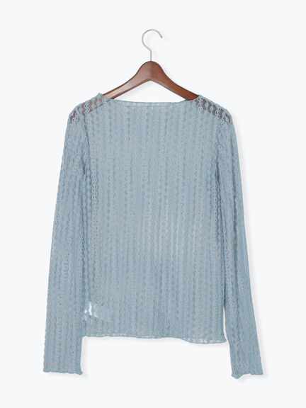 ストレッチレーストップス《2026 spring catalog item》（オフホワイト/サックスブルー/クリーム）｜Te chichi（テチチ）通販