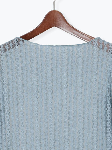 ストレッチレーストップス《2026 spring catalog item》（オフホワイト/サックスブルー/クリーム）｜Te chichi（テチチ）通販