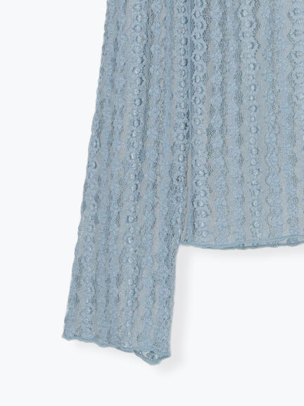 ストレッチレーストップス《2026 spring catalog item》（オフホワイト/サックスブルー/クリーム）｜Te chichi（テチチ）通販