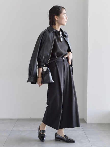 タックポケットワイドクロップトパンツ（グレー/ブラック/ネイビー）｜Te chichi（テチチ）通販