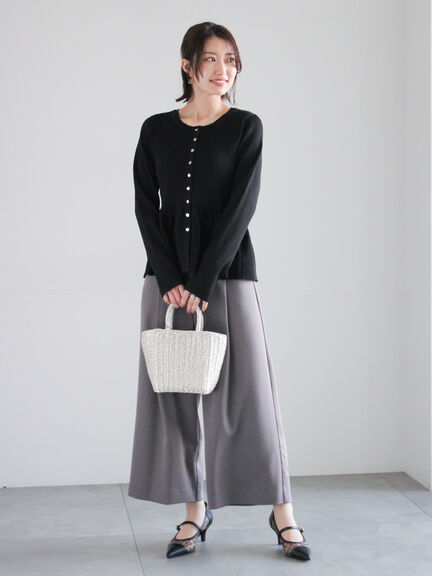 タックポケットワイドクロップトパンツ（グレー/ブラック/ネイビー）｜Te chichi（テチチ）通販