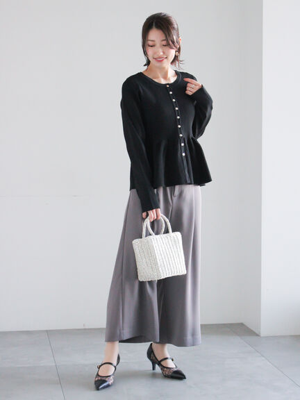 タックポケットワイドクロップトパンツ（グレー/ブラック/ネイビー）｜Te chichi（テチチ）通販