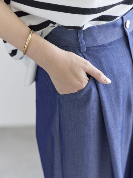 タックポケットワイドクロップトパンツ（グレー/ブラック/ネイビー）｜Te chichi（テチチ）通販