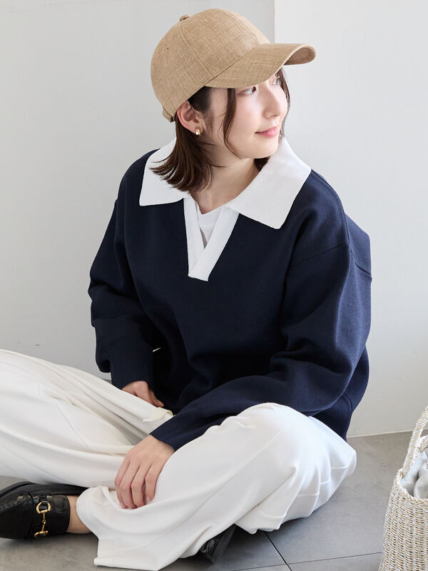ラガーニット《2026 spring catalog item》（ネイビー/ボーダー