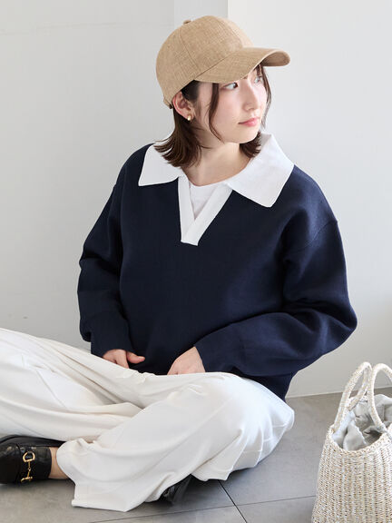 ラガーニット《2026 spring catalog item》（ネイビー/ボーダー）｜Te chichi（テチチ）通販