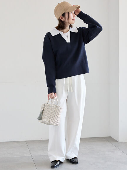 ラガーニット《2026 spring catalog item》（ネイビー/ボーダー）｜Te chichi（テチチ）通販