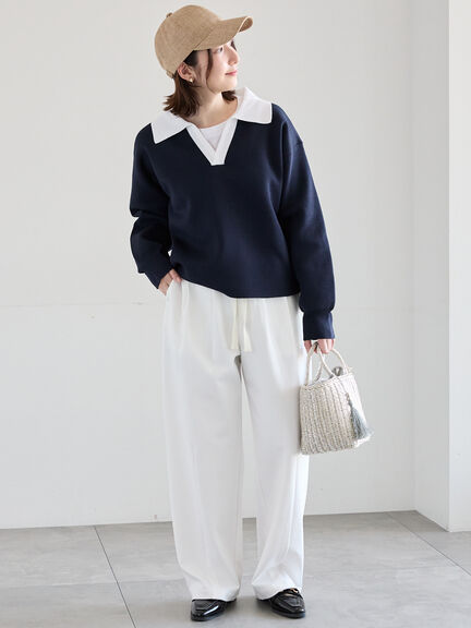 ラガーニット《2026 spring catalog item》（ネイビー/ボーダー）｜Te chichi（テチチ）通販