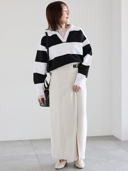 ラガーニット《2026 spring catalog item》（ネイビー/ボーダー）｜Te chichi（テチチ）通販