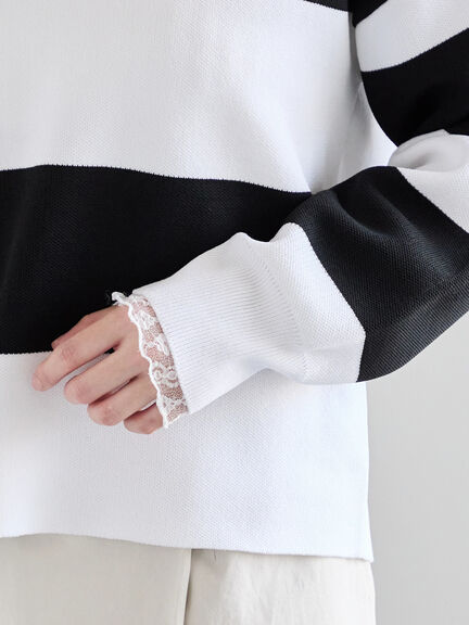 ラガーニット《2026 spring catalog item》（ネイビー/ボーダー）｜Te chichi（テチチ）通販