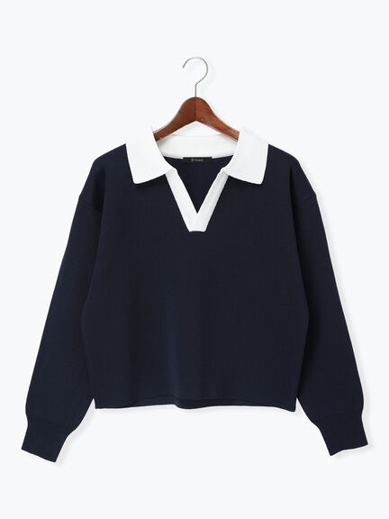 ラガーニット《2026 spring catalog item》（ネイビー/ボーダー）｜Te chichi（テチチ）通販