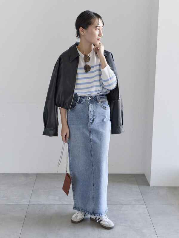 セール】 ボーダーボックスシルエットプルオーバー（ブラック/グリーン