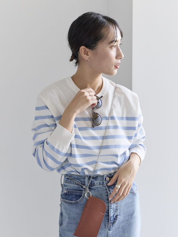 セール】 ボーダーボックスシルエットプルオーバー（ブラック/グリーン