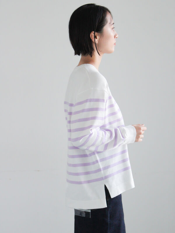 セール】 ボーダーボックスシルエットプルオーバー（ブラック/グリーン