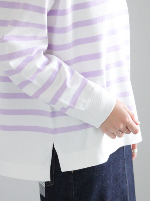 セール】 ボーダーボックスシルエットプルオーバー（ブラック/グリーン