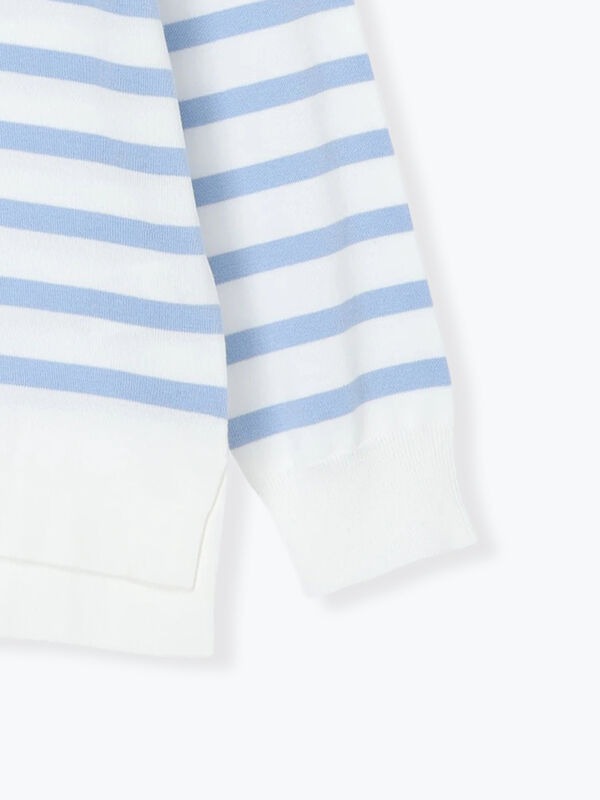 ボーダーボックスシルエットプルオーバー（ブラック/グリーン/サックス