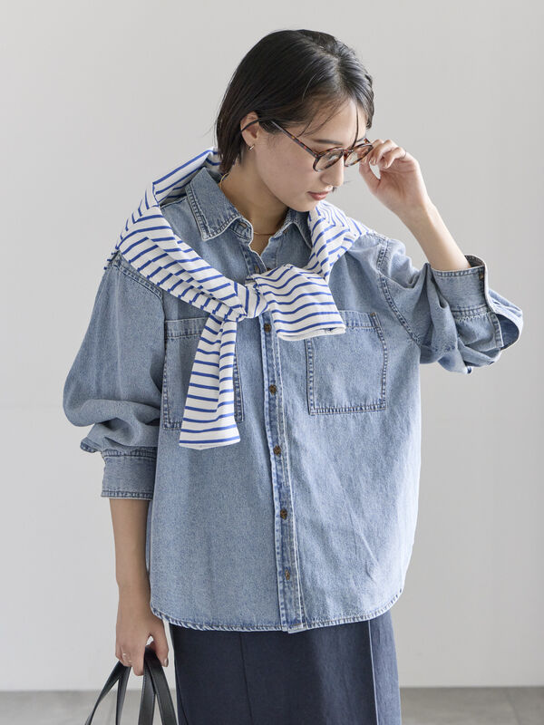 デニムシャツ（サックスブルー）｜Te chichi（テチチ）通販