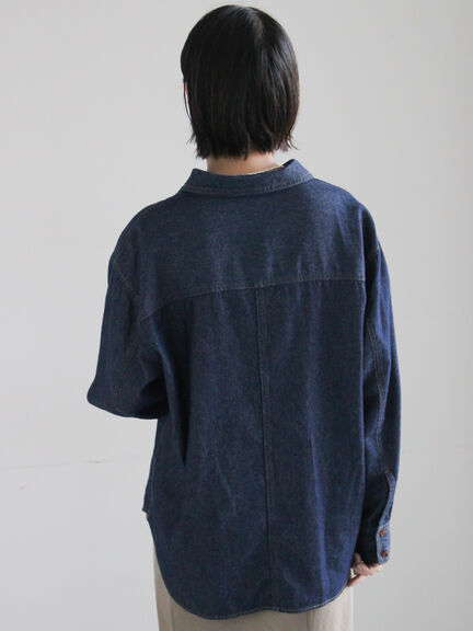 デニムシャツ（サックスブルー/ネイビー）｜Te chichi（テチチ）通販