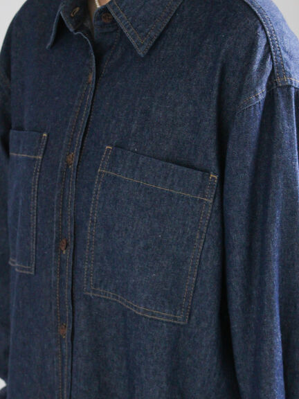 デニムシャツ（サックスブルー/ネイビー）｜Te chichi（テチチ）通販