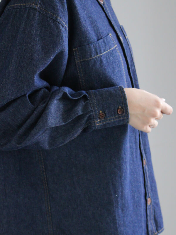 デニムシャツ（サックスブルー/ネイビー/トップス/シャツ・ブラウス