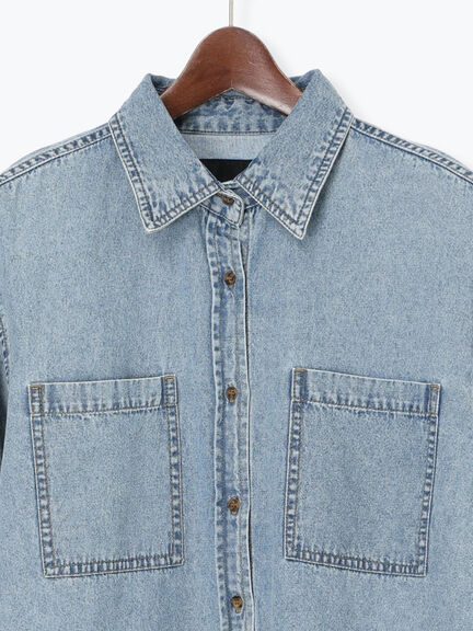 デニムシャツ（サックスブルー/ネイビー）｜Te chichi（テチチ）通販