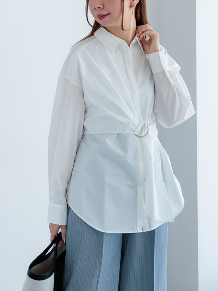 Dカンデザインシャツ（オフホワイト/ブルー/ネイビー）｜Te chichi（テチチ）通販