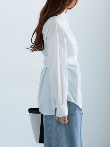 Dカンデザインシャツ（オフホワイト/ブルー/ネイビー）｜Te chichi（テチチ）通販