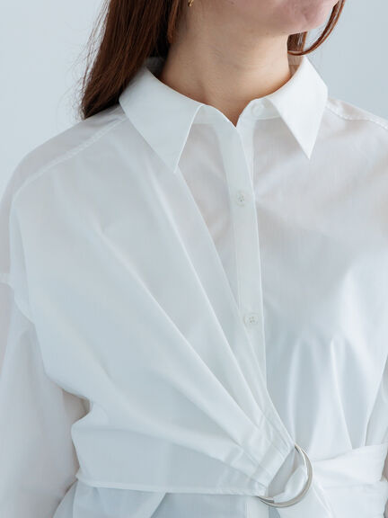 Dカンデザインシャツ（オフホワイト/ブルー/ネイビー）｜Te chichi（テチチ）通販